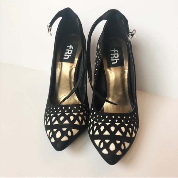 Fru designer stiletto heels in off white & black - Picture 10 of 10